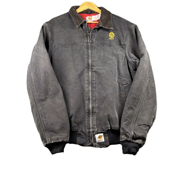 Carhartt Vintage Santa Fe Jacket Faded Black Quilt Lined J13 J14 Thrashed L/XL - Picture 1 of 11
